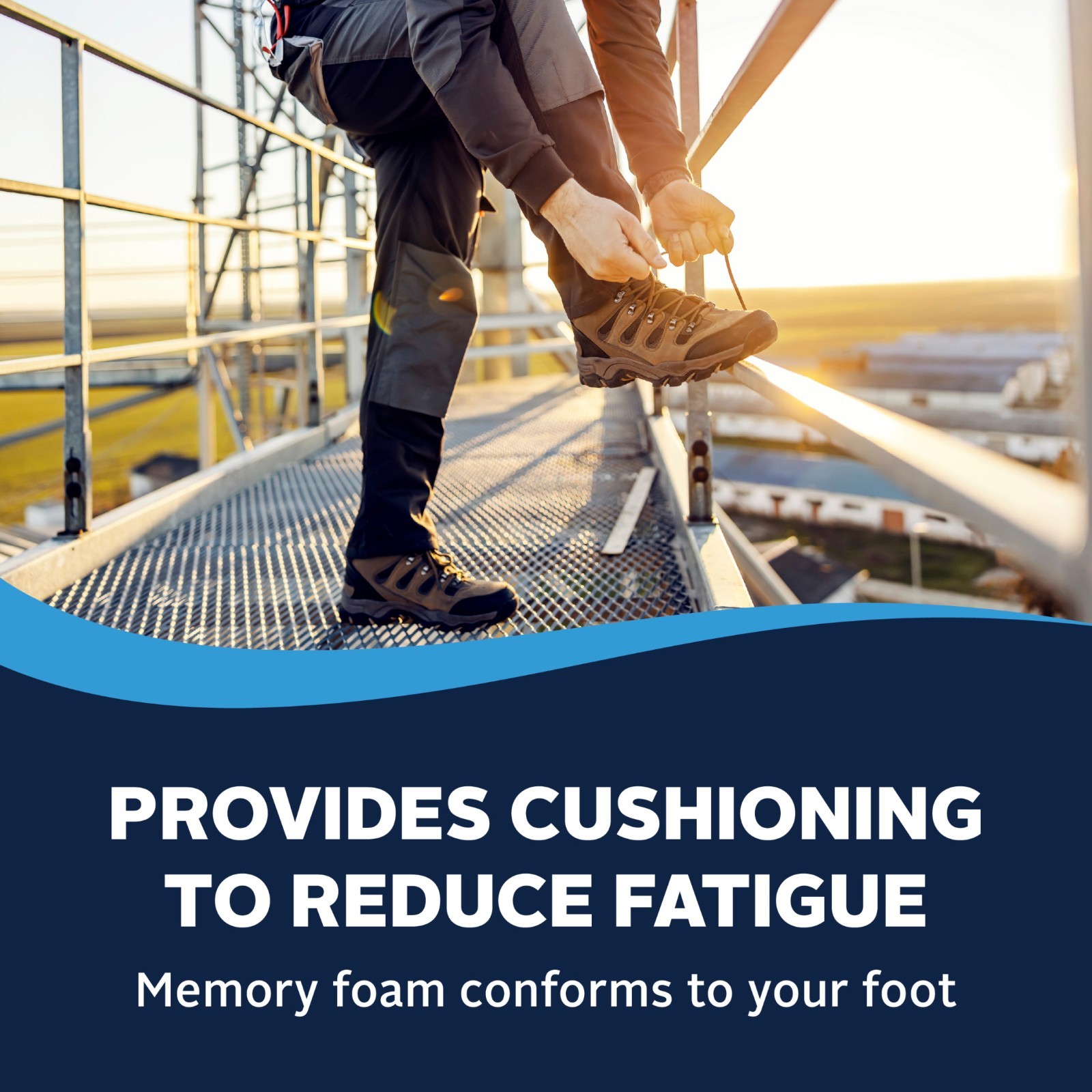 Airplus Ultra Work Memory Foam Insoles for Men, 1 Pair, Size 7-13