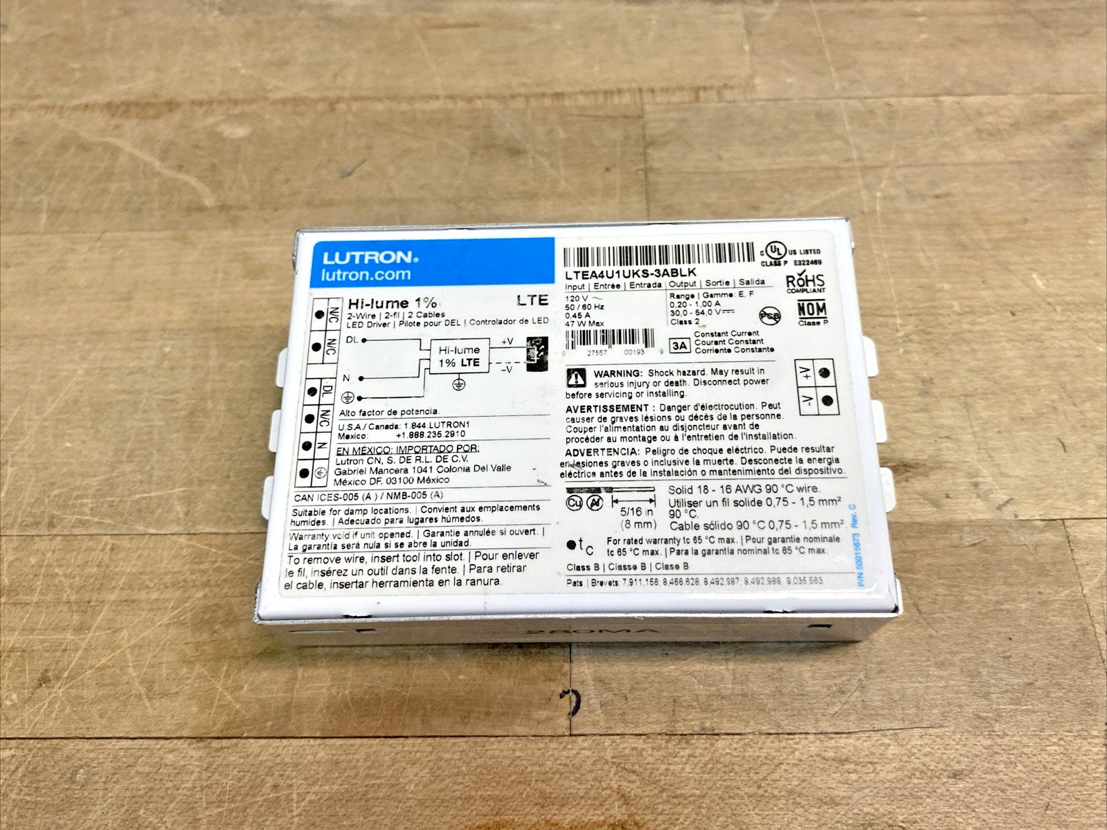 **NEW-OUT OF BOX** LUTRON LTEA4U1UKS-3ABLK (280MA)