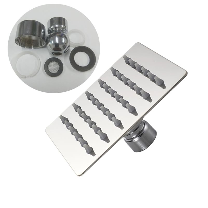 Cabilock 4 Inch Square Rainfall Shower Head High Size 1x2pcs, Silverx2pcs