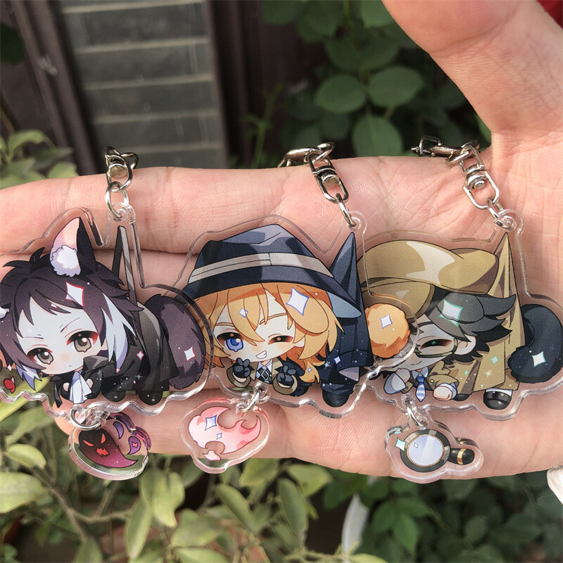 Bungo Stray Dogs Keychain Cosplay Key Pendant Bag Charm Key Accessories Gifts