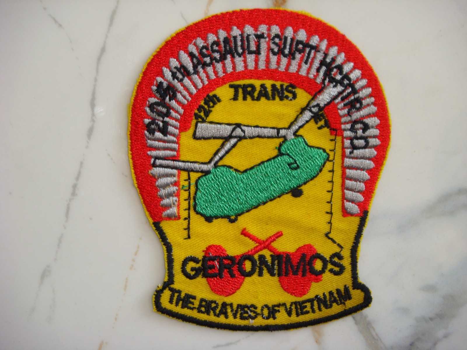 US 205th ASSAULT SUPPORT HELICOPTER GERONIMOS , VIETNAM WAR PATCH