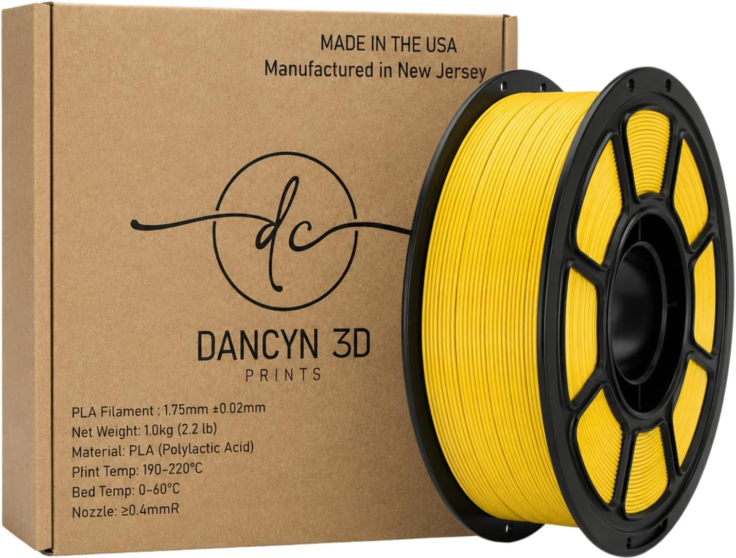 PLA Basic 3D Printer Filament 1.75Mm, 1KG Spool, +/- 0.02Mm Dimensional Accuracy