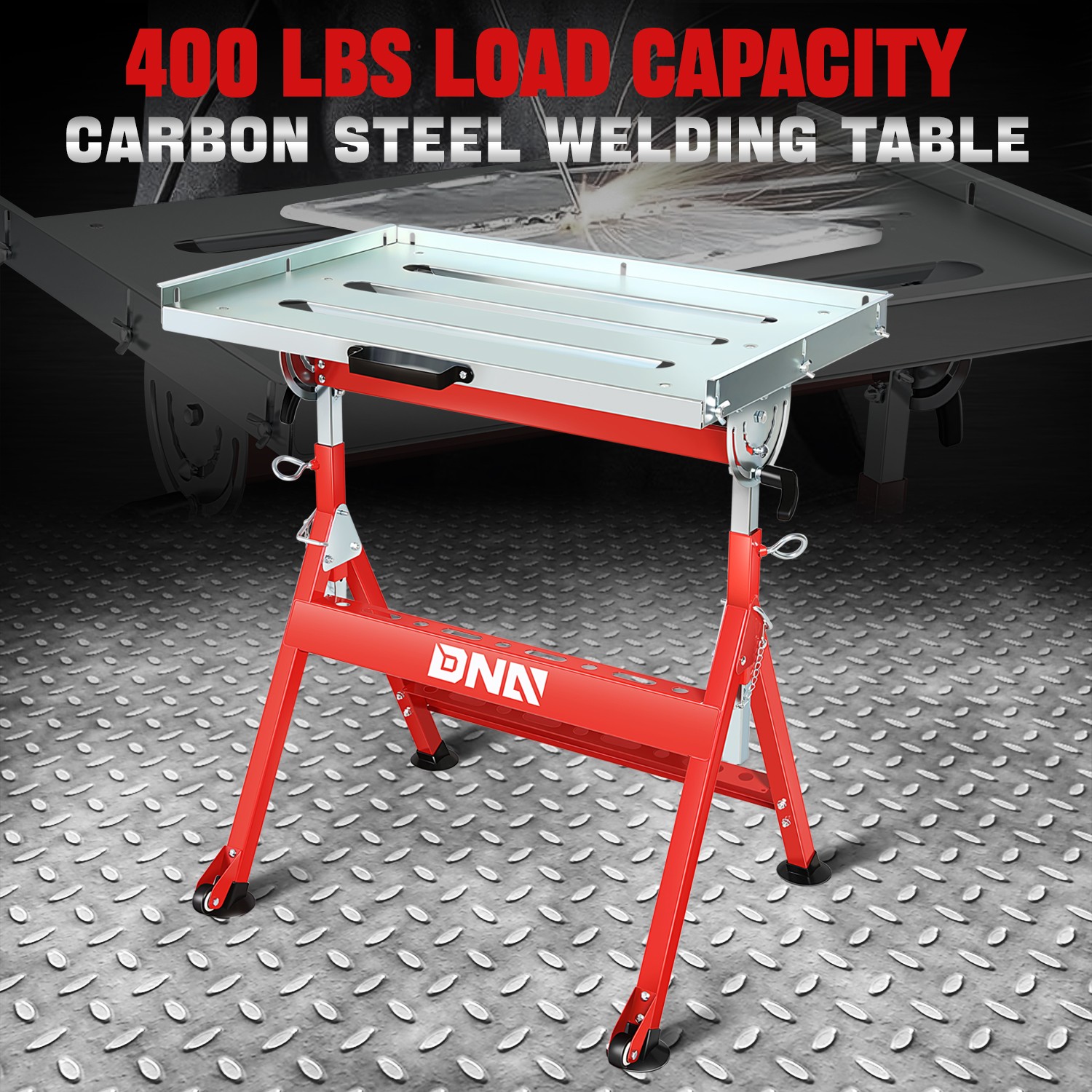 400lbs. Capatity Carbon Steel Adjustable Angle & Height Workbench Welding Table