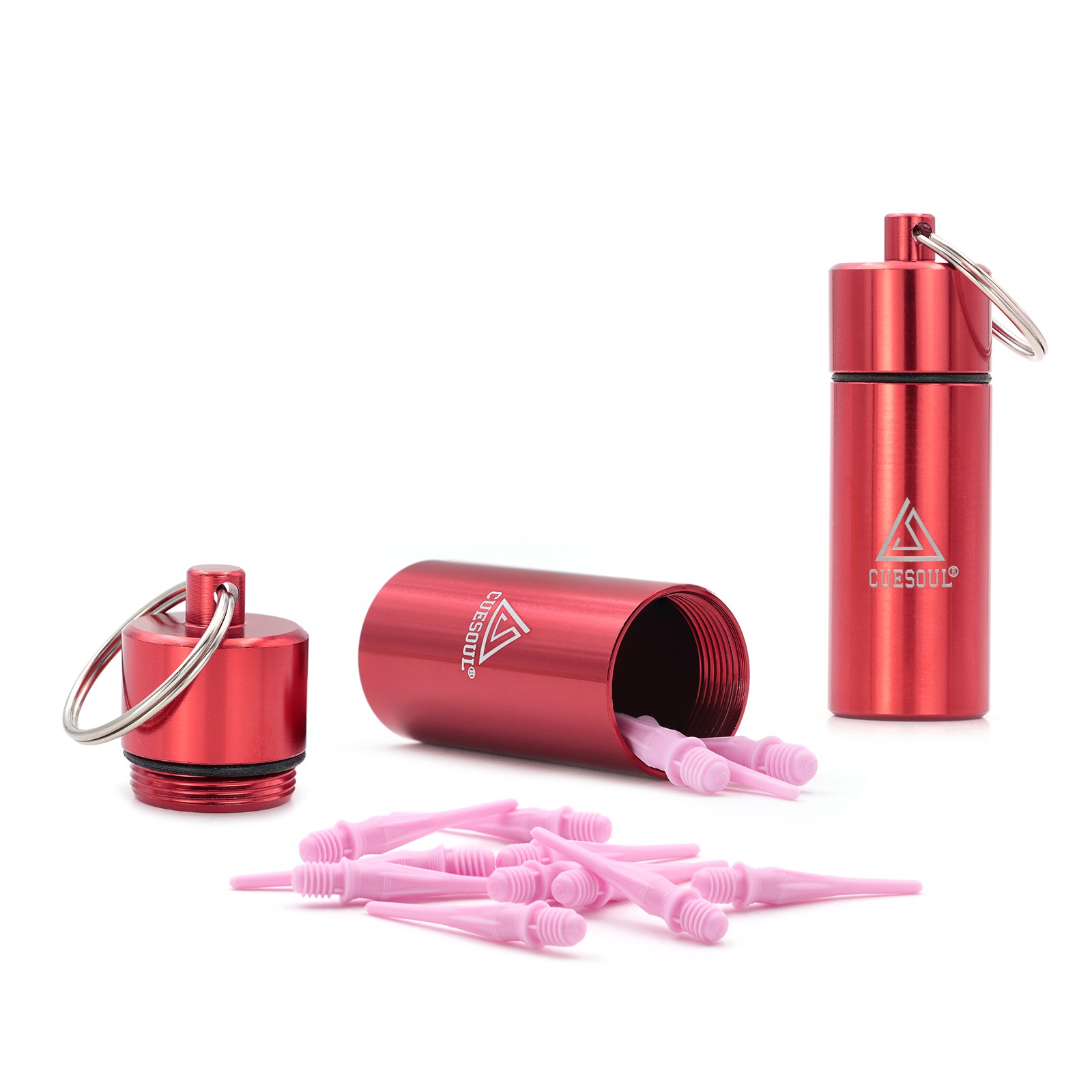 CUESOUL Portable Dart Soft Tips Storage Tube,with 12 pcs TOUCH POINT Soft Tips