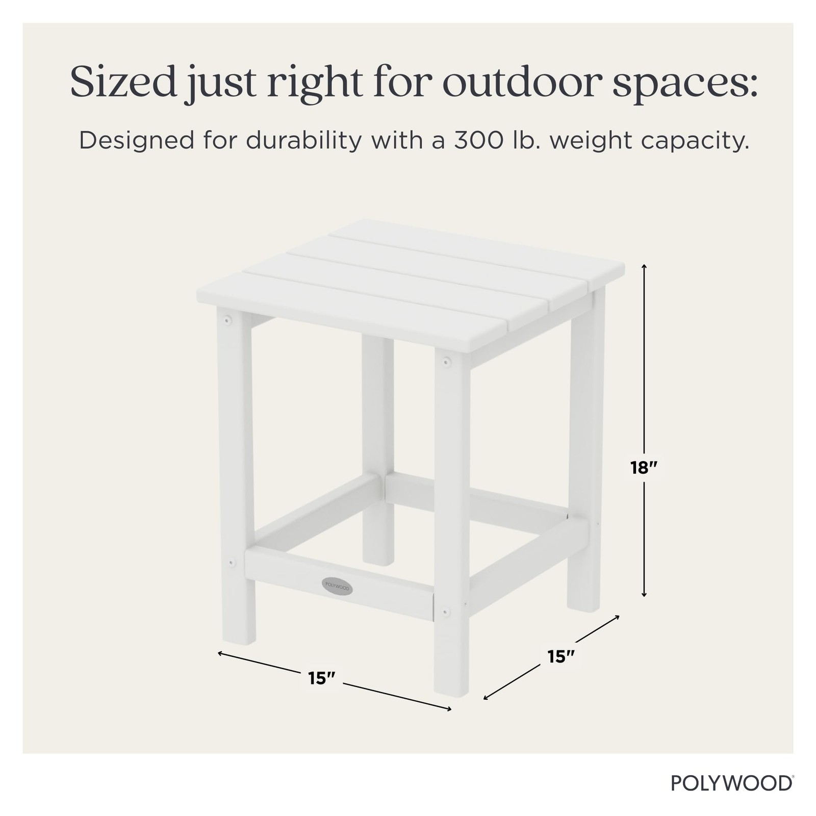 Long Island 18" Side Table, White
