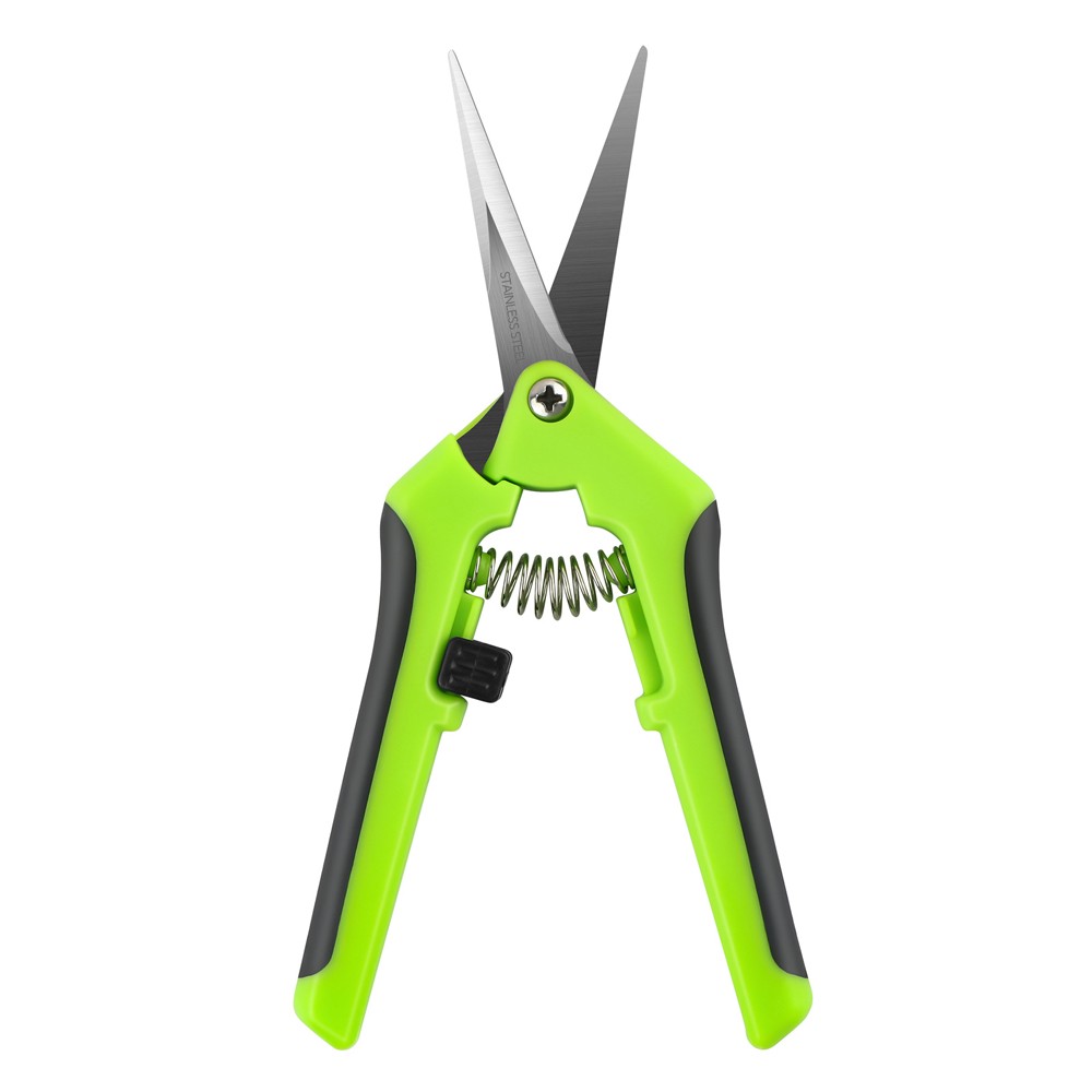 Green Ergonomic Spring Action Scissors Craft Shears with Stainless Steel Blades