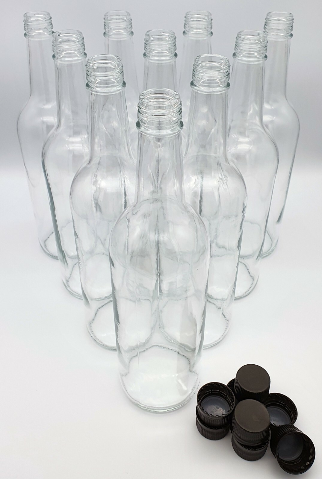 Glass Bottles 500ml and Screw Cap Drinks Bottles Cordial Home Brew - 24 Pack