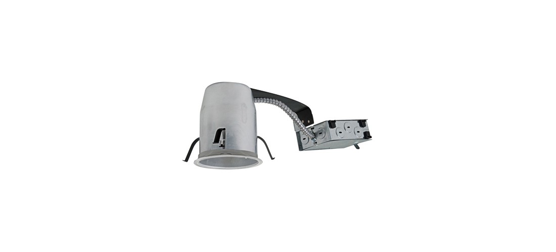Halo H995RICAT Recessed Housing, 4 in Dia Recessed Can, Aluminum Silver