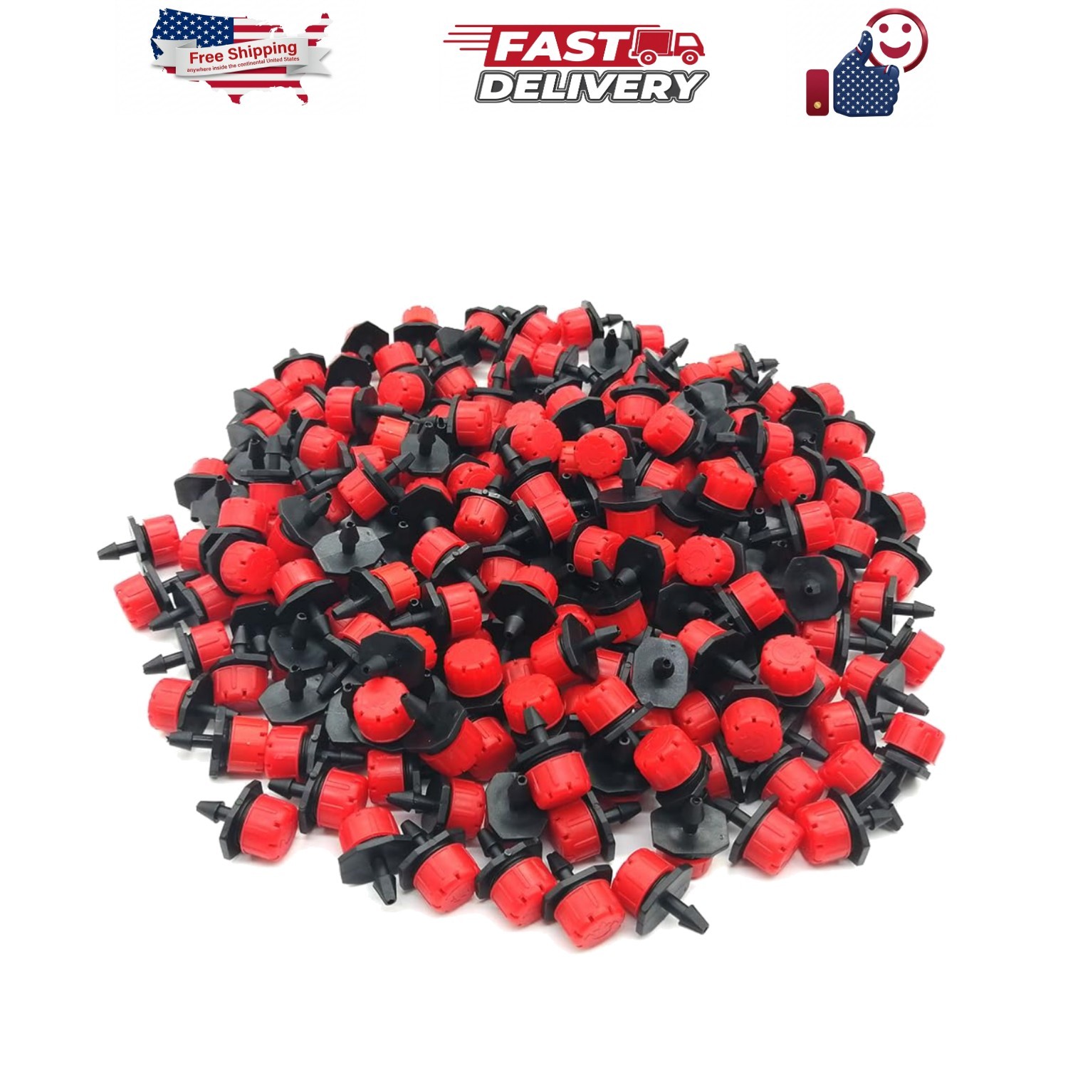 100pcs 360 Degree Adjustable Irrigation Drippers Sprinklers, 1/4 Inch Emitter...