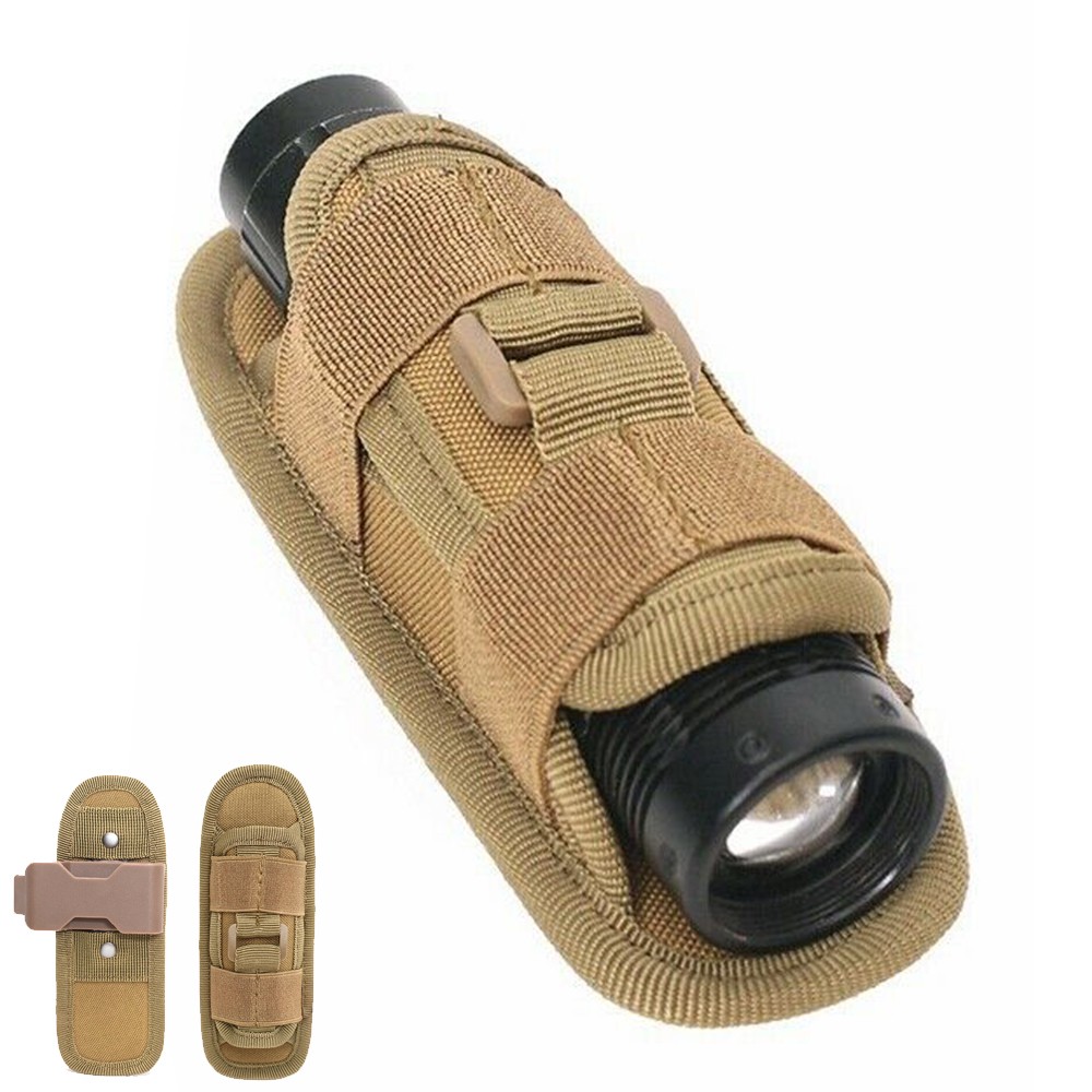 Tactical LED Flahlight Pouch Holder Belt Clip Carry Case with 360 Degree Clip