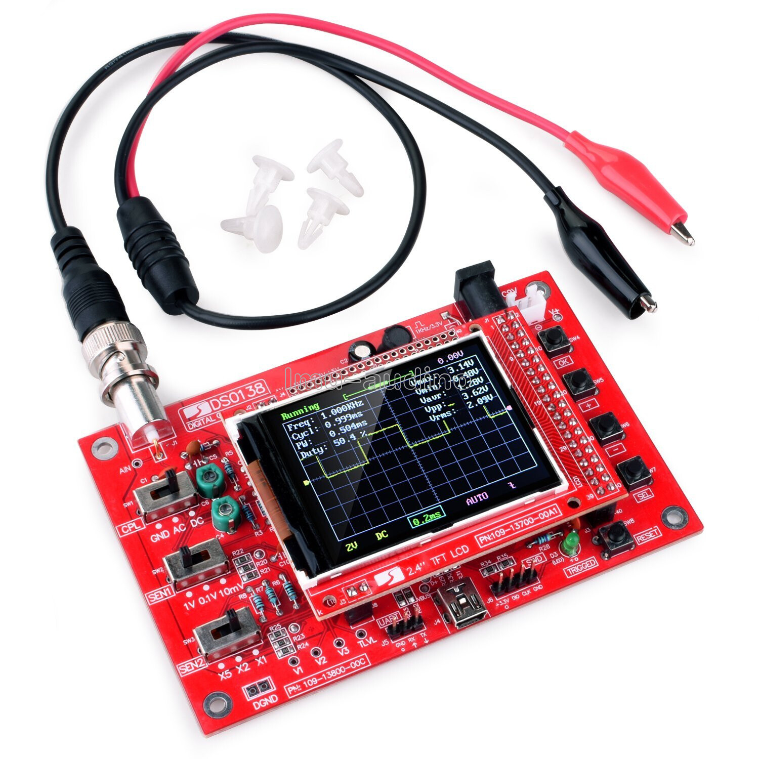 DSO138 2.4" TFT Digital Oscilloscope (1Msps) Fully Welded Assembled + Probe
