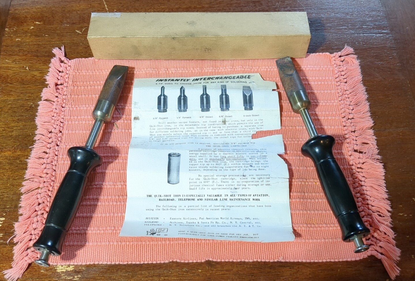 Quick Shot Cartridge Soldering Iron Cordless Army Railroad Aviation Lot Of 2 VTG