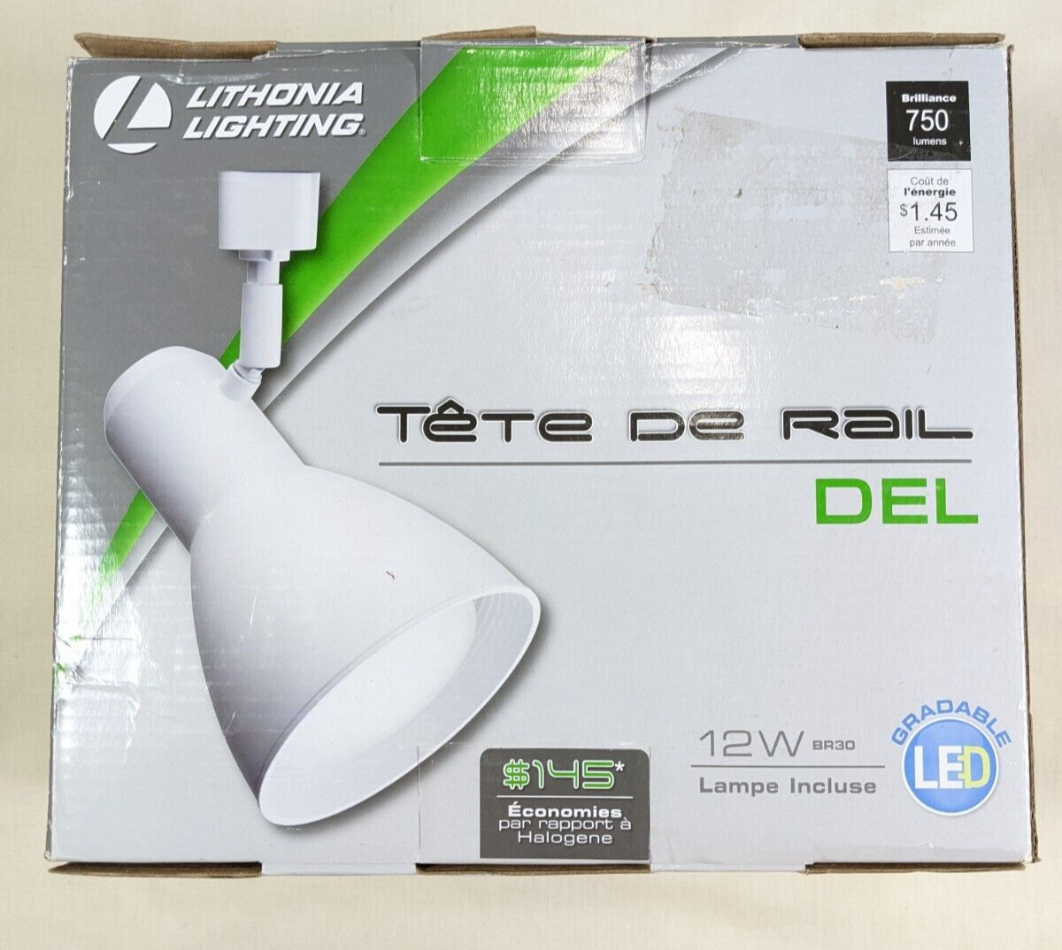 LITHONIA LIGHTING ~Step Baffle 1 Light White LED Track Lighting - 12W - Dimmable