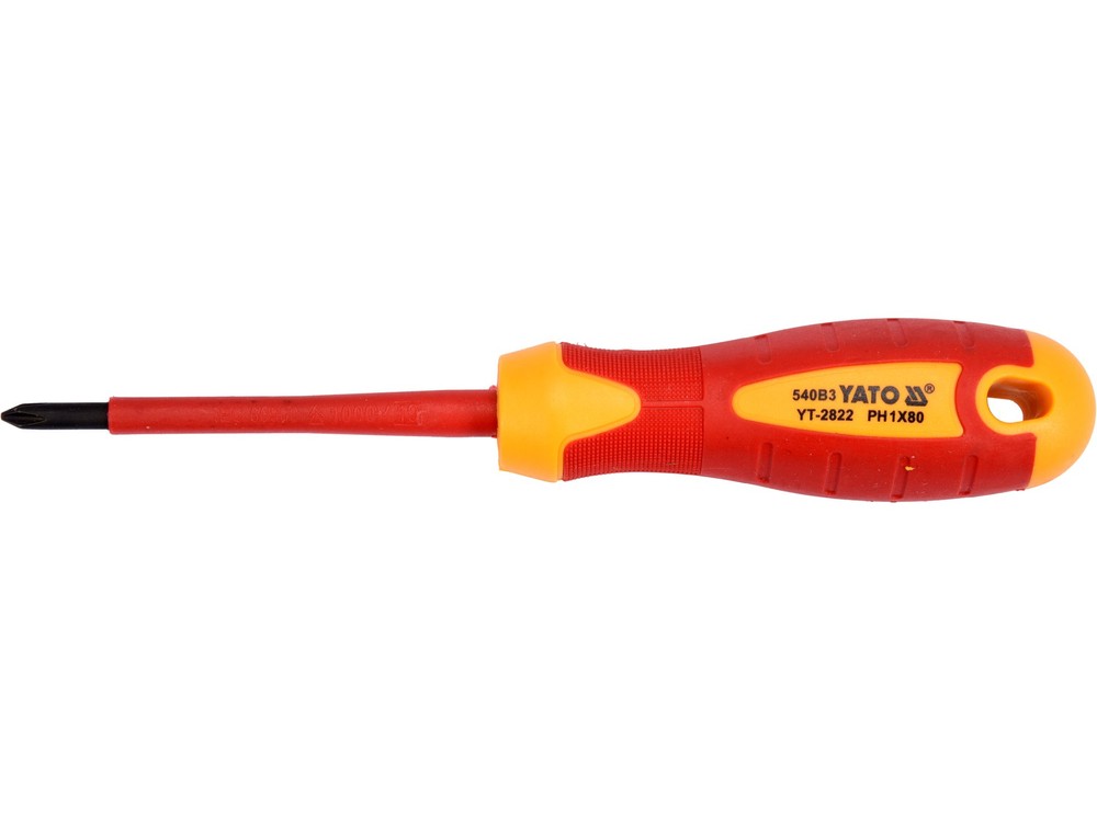 Yato Screwdriver VDE PHillips 1000V PH1 X 80mm YT-2822