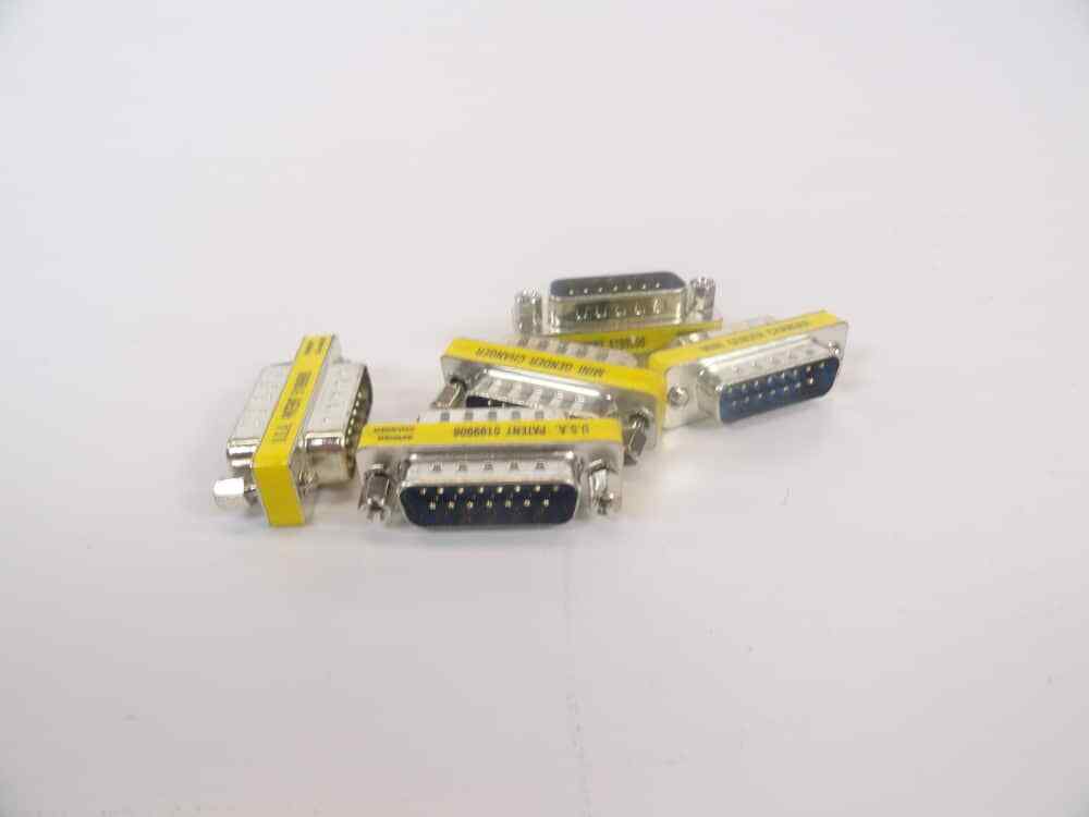 DB15 DB15-M Serial Port 15 Pin Gender Changer Connectors Male to Male LOT OF 5