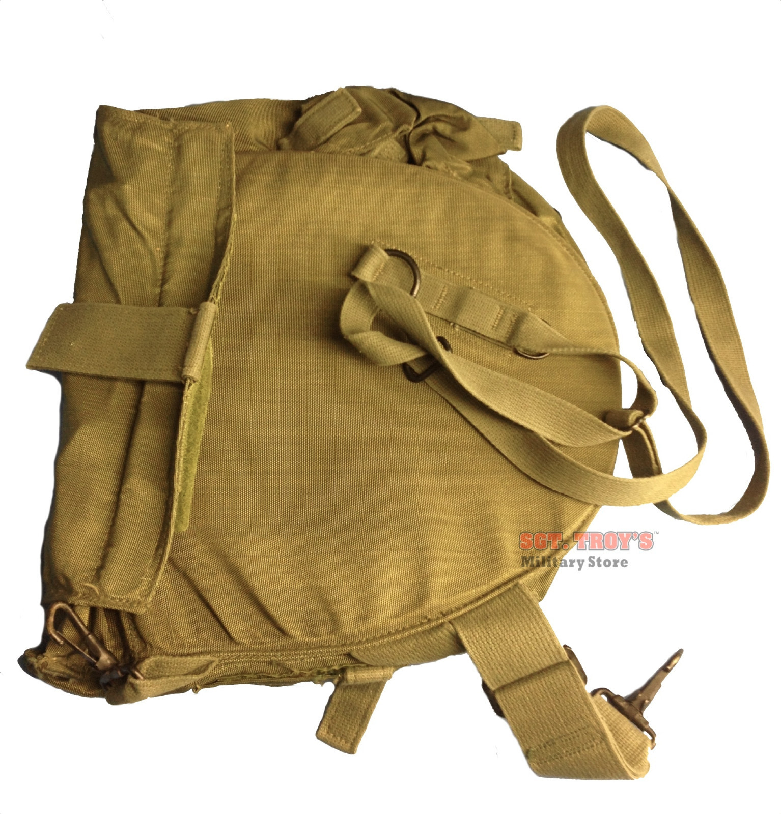 USGI MILITARY GAS MASK BAG OD SMALL GAME BAG SHOULDER BAG SURVIVAL VERY GOOD