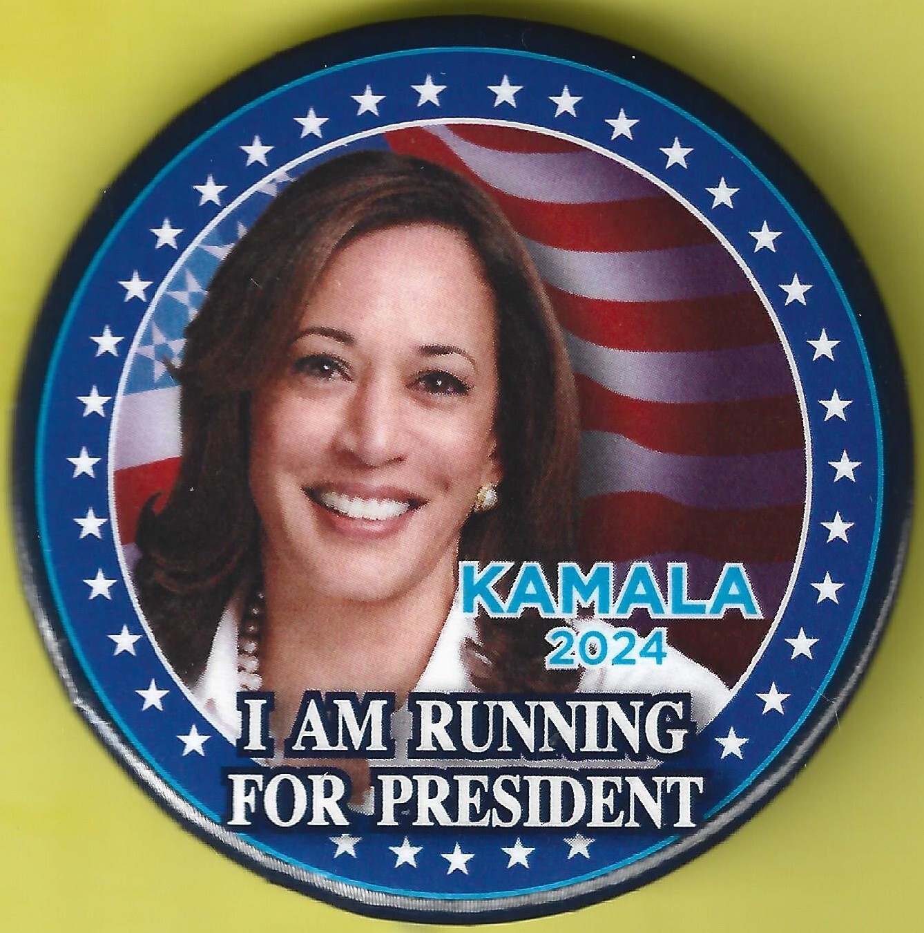 2024 Kamala Harris - 2.25"/ "I Am Running" Presidential Campaign Button(Pin06)