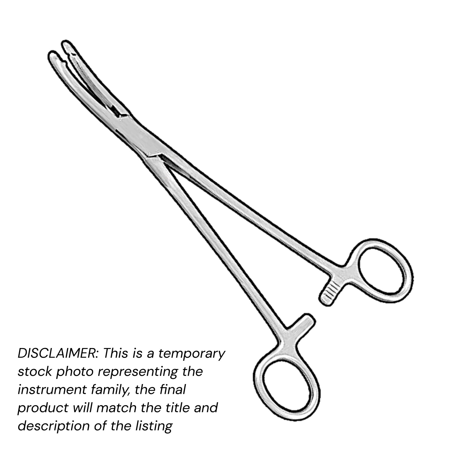Heaney Hysterectomy Forceps 8.25" Curved Double Tooth Heavy Model Volaris