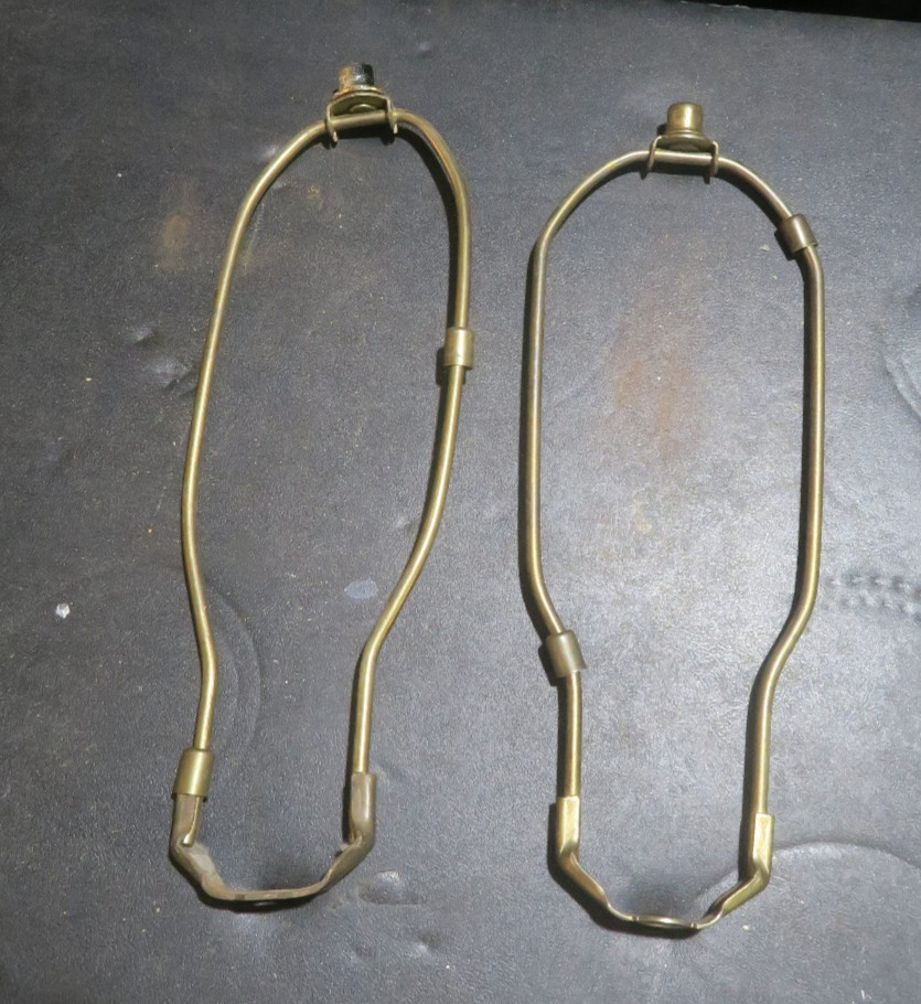 PAIR shade harp holder parts for lamp repair finial vintage old