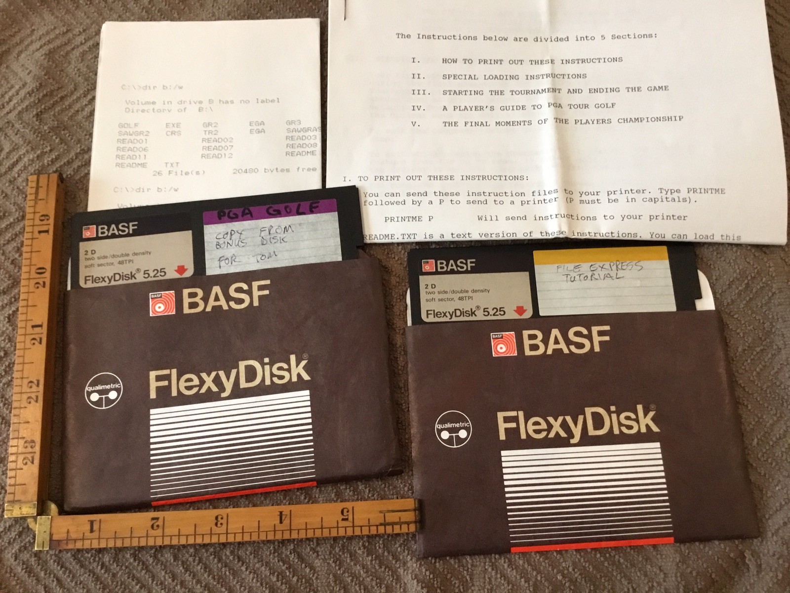 Vintage PGA Golf Game With Instructions 2 5.25” Disks  Home Copy Not Tested