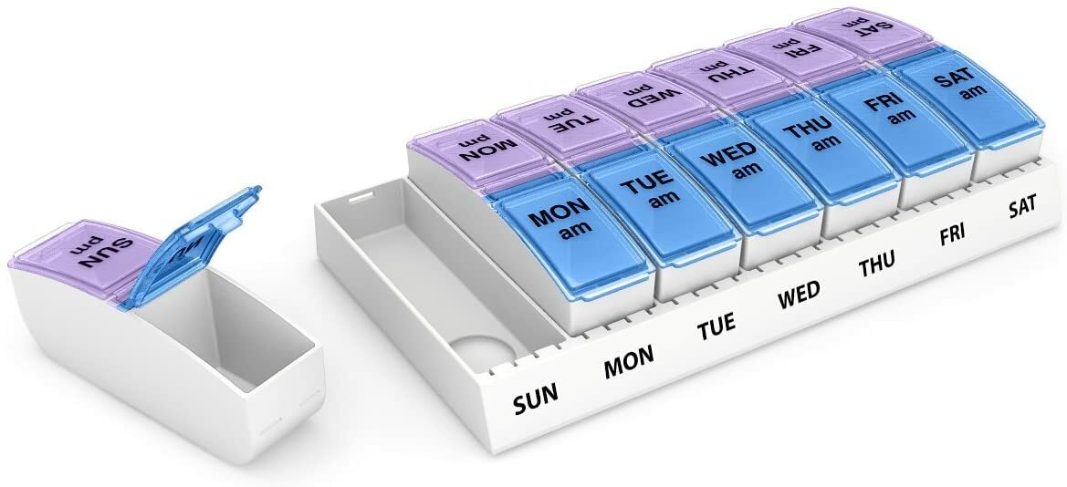 Travel Pill Organizer Removable AM/PM Compartments 7 day ( 67054 ) SMALL