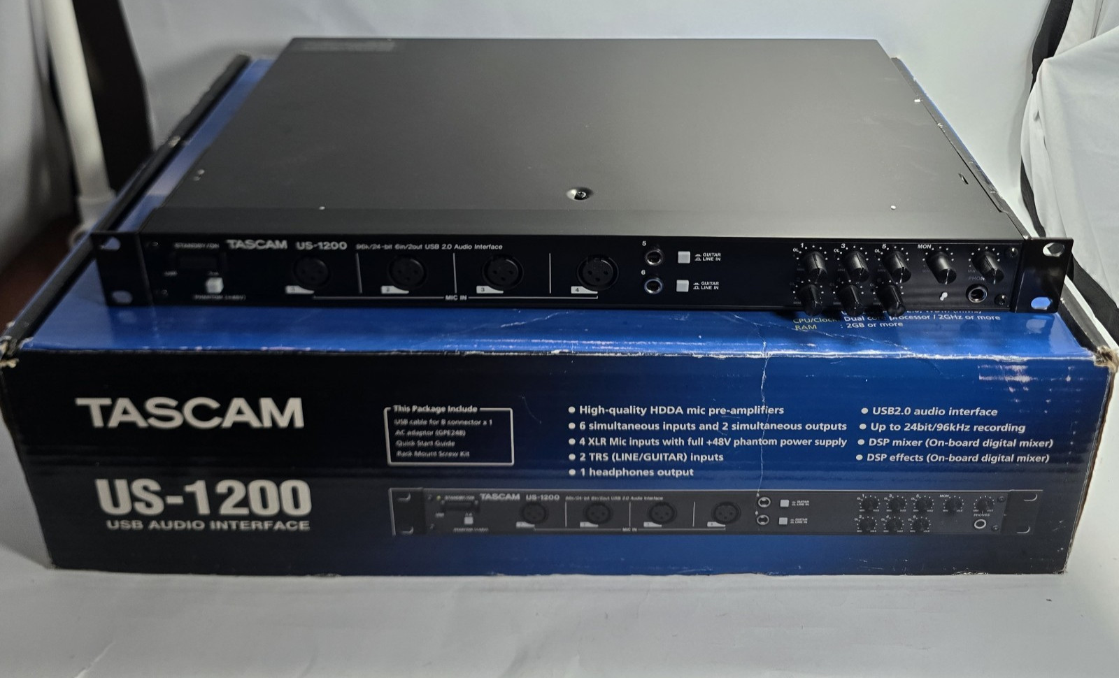 Tascam US-1200 USB 2.0 Audio Interface 6in 2out 96k/24bit Rackmount