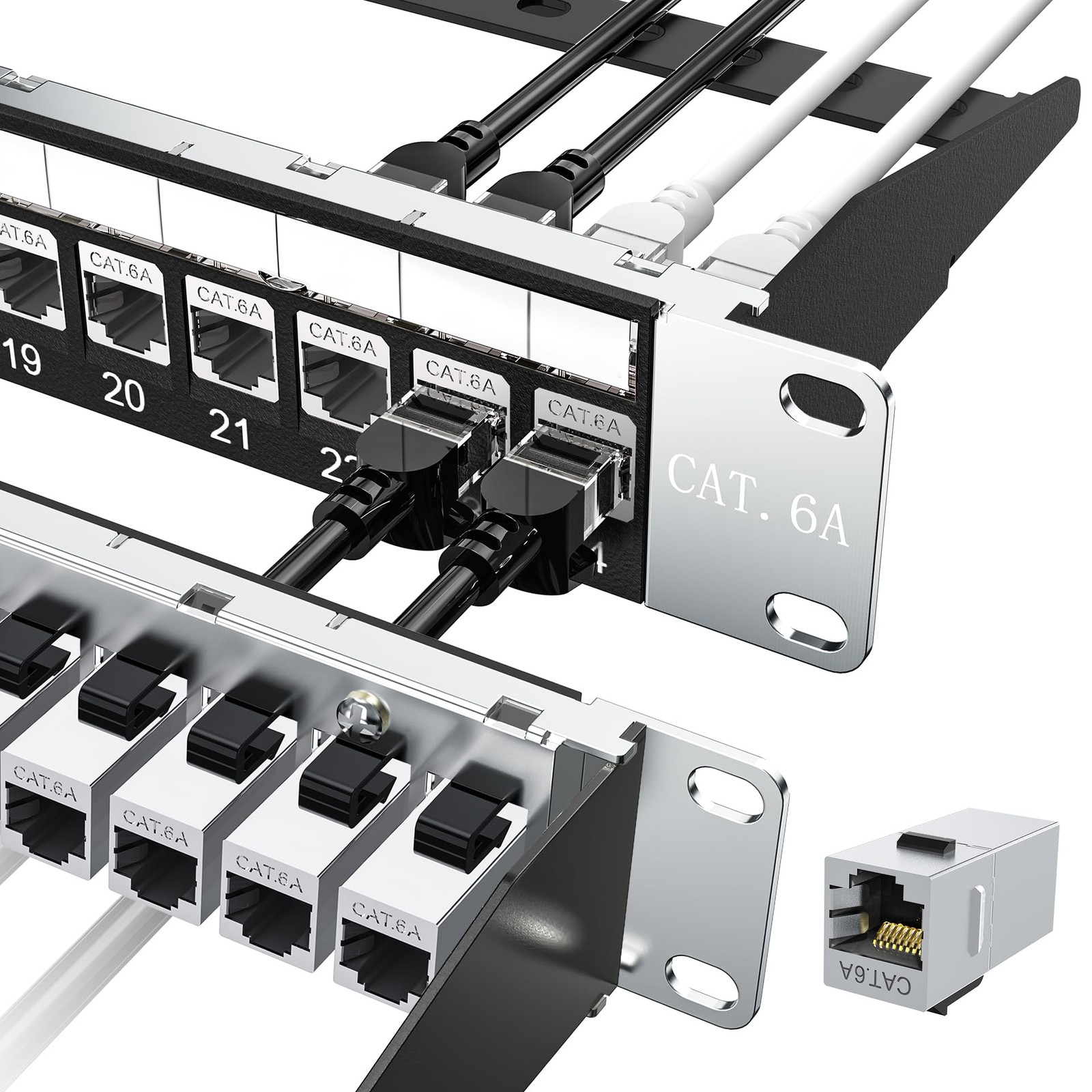 Jadaol [UL Listed] 24 Port Patch Panel Rackmount or Wall Mount 19-Inch 1U