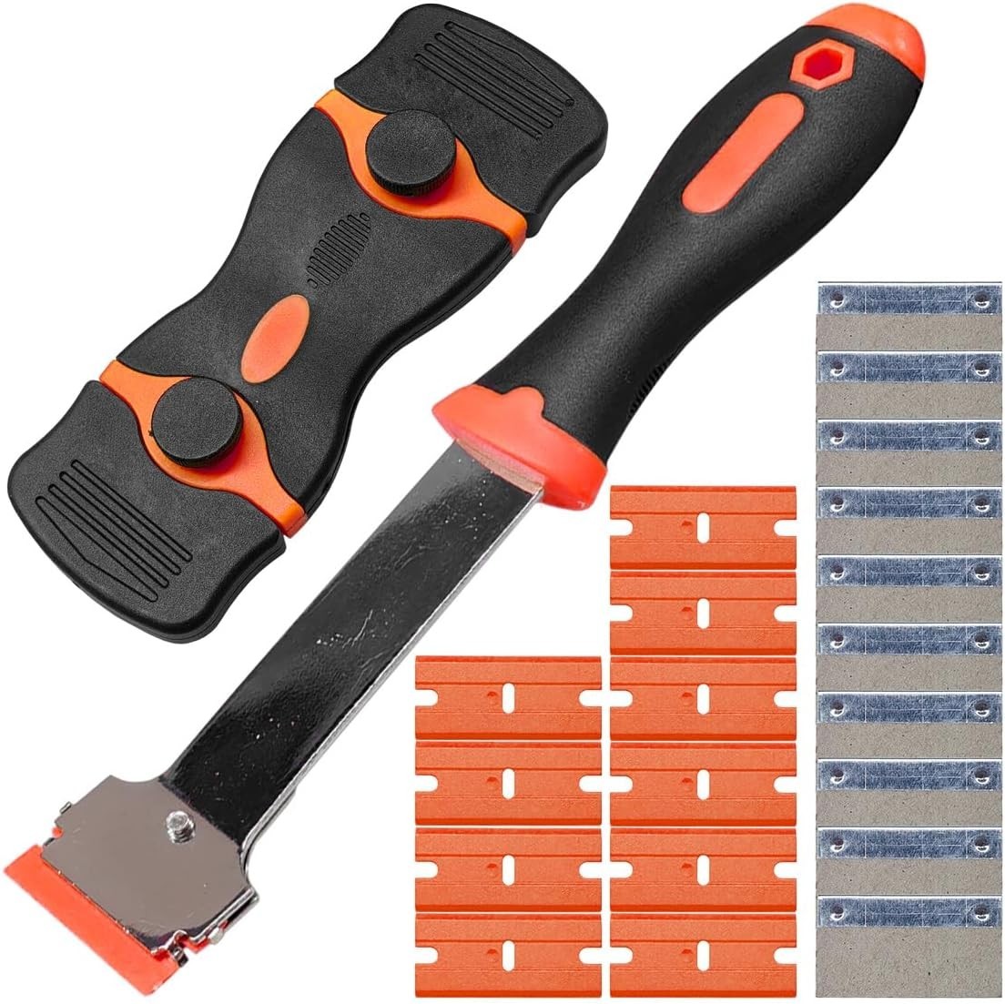 2PCS Razor Blade Scraper - Car Windshield Window Cleaning Scraper Tool with 10 P