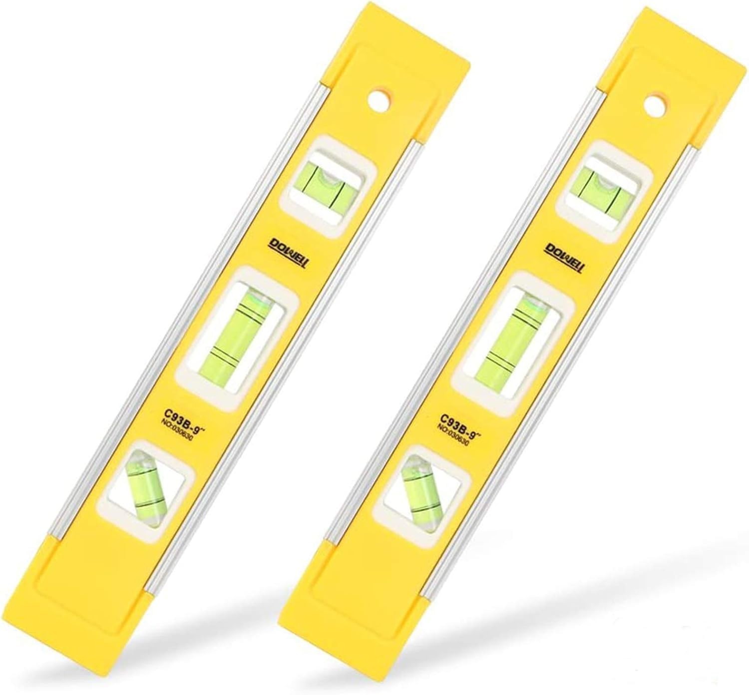 Precision 9-Inch Magnetic Level - 2 Pack with 3 Easy Read Bubbles for Accuracy