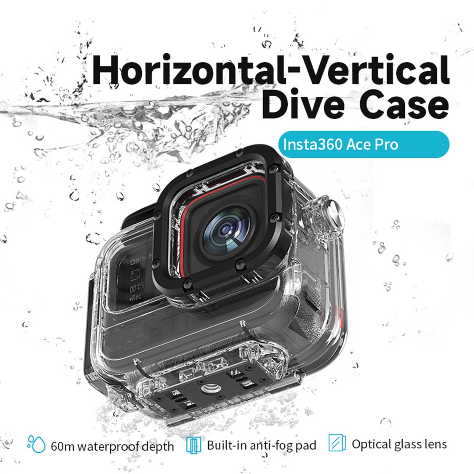 60M Diving Waterproof Protective Case Accessory For Insta360 ACE Pro Camera tt