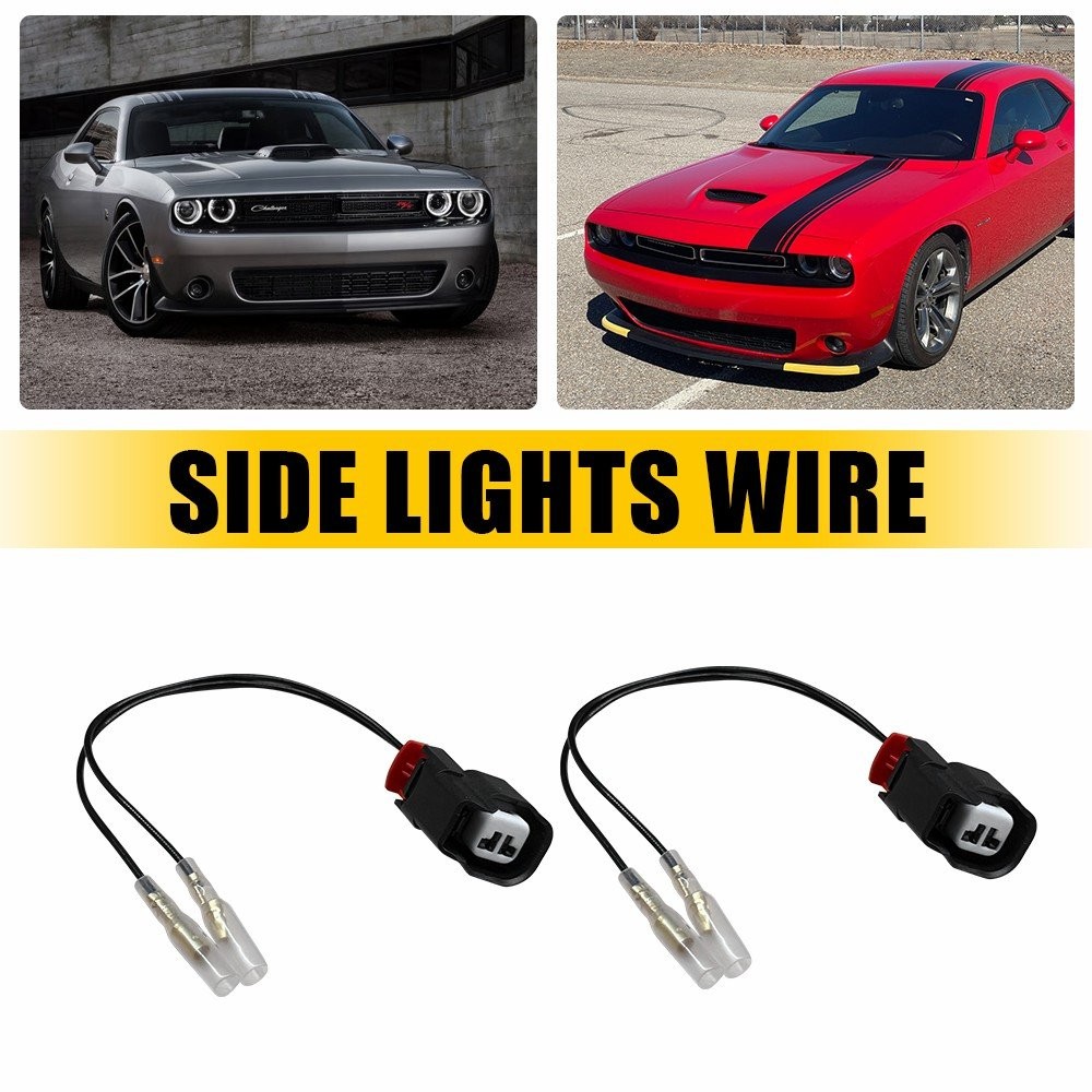2X Side Marker Light Plugs Wire Harness For Dodge 2015-up Challenger Replacement