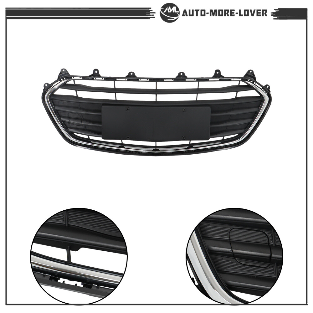For Chevrolet Trax 2017-2021 Front Upper and Lower Grille Set Black Chrome 2PCS