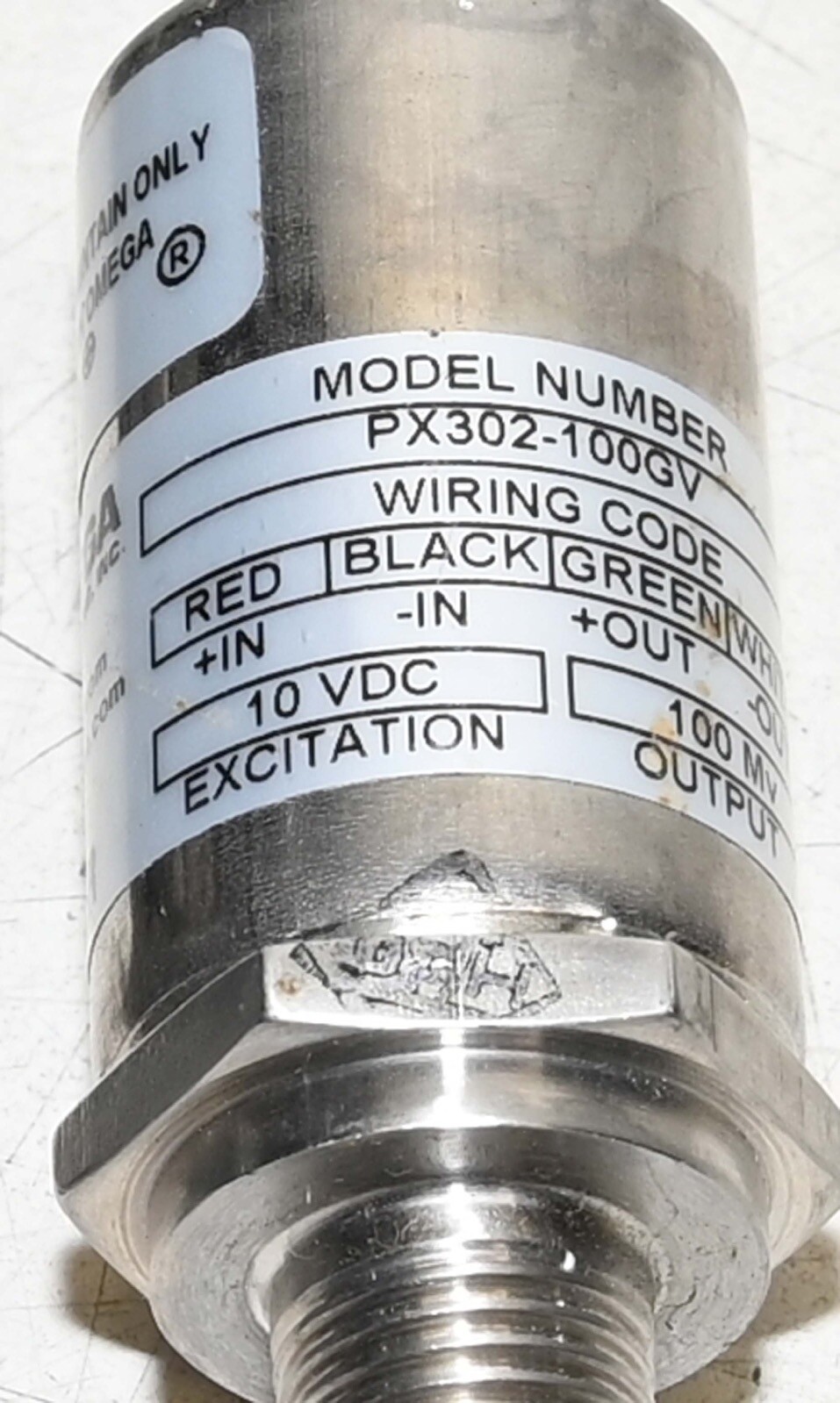 Omega ASML PX302-100GV Pressure Transducer 0-100 psi