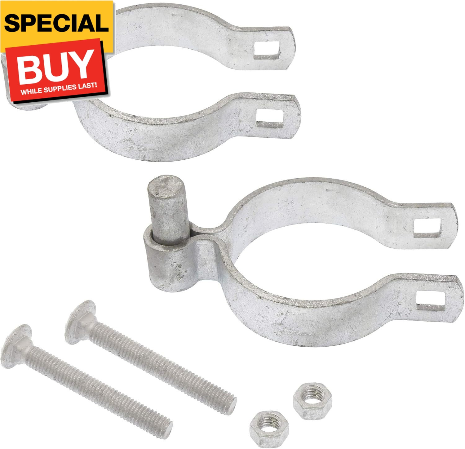 Pressed Steel Chain Link Fence Post Hinge w/Bolt 3" [2 7/8" OD] x 5/8" | Heavy D