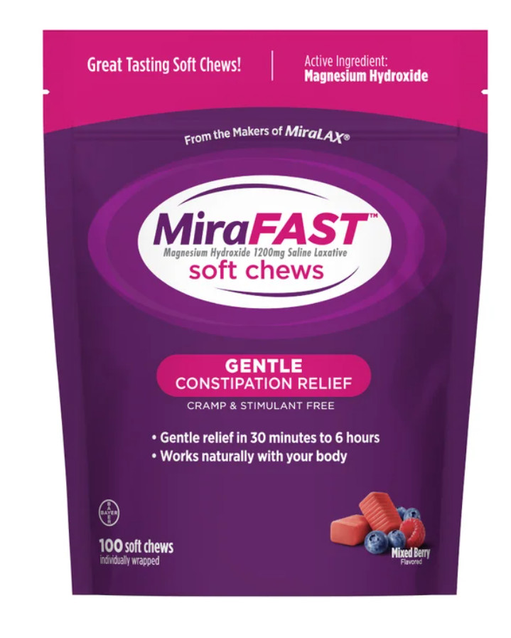 MiraFAST Soft Chews Pouch, 100 Soft Chews, Mixed Berry Flavor
