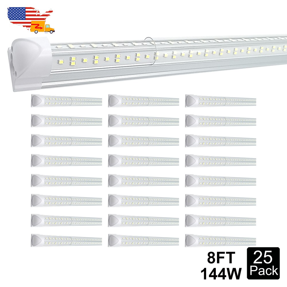 25PCS144W 8Ft Led Tube Lights T8 Integrate 4 Row 8 Foot Led Shop Lights Fixture
