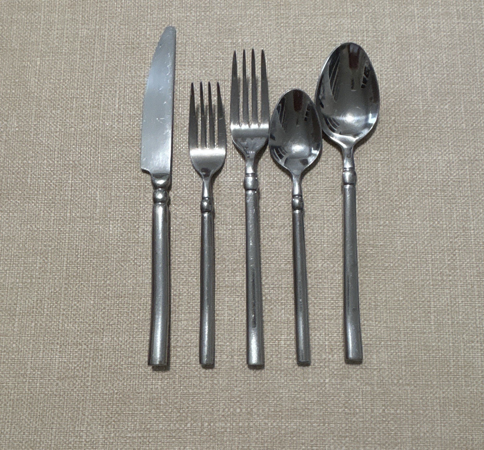 Radial International Silver Stainless Steel Flatware Place Setting 5 Pieces