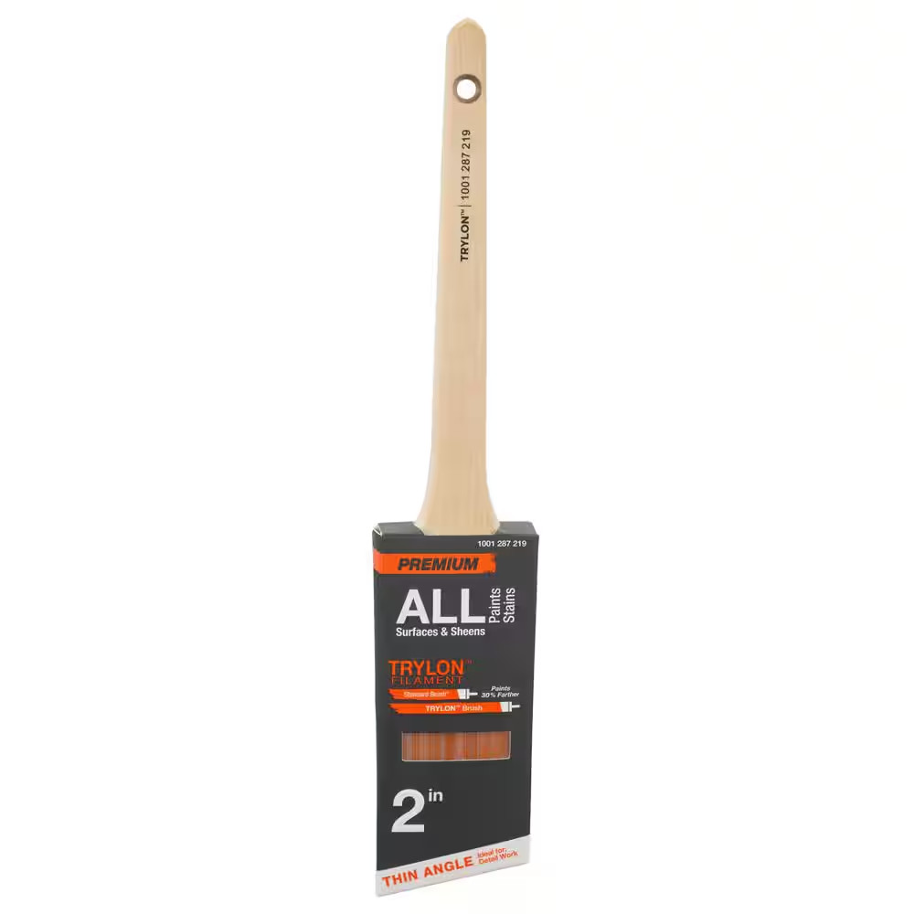 Premium 2 In. Polyester Trylon Thin Angled Sash Paint Brush