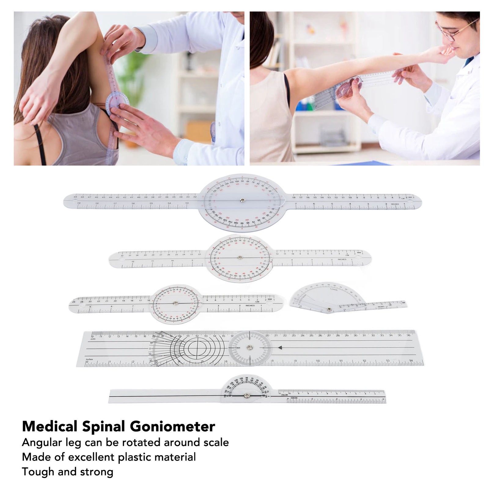 6Pcs Spinal Goniometer Joint Angle Protractor Ruler For Joint Recovery
