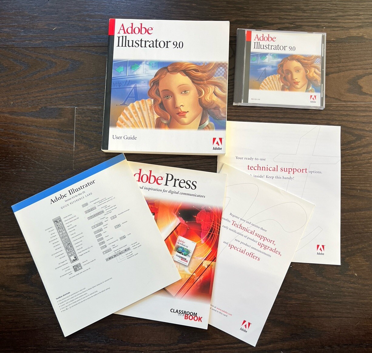 Adobe Illustrator 9.0 Macintosh CD w/ Serial Number User Guide Education Version