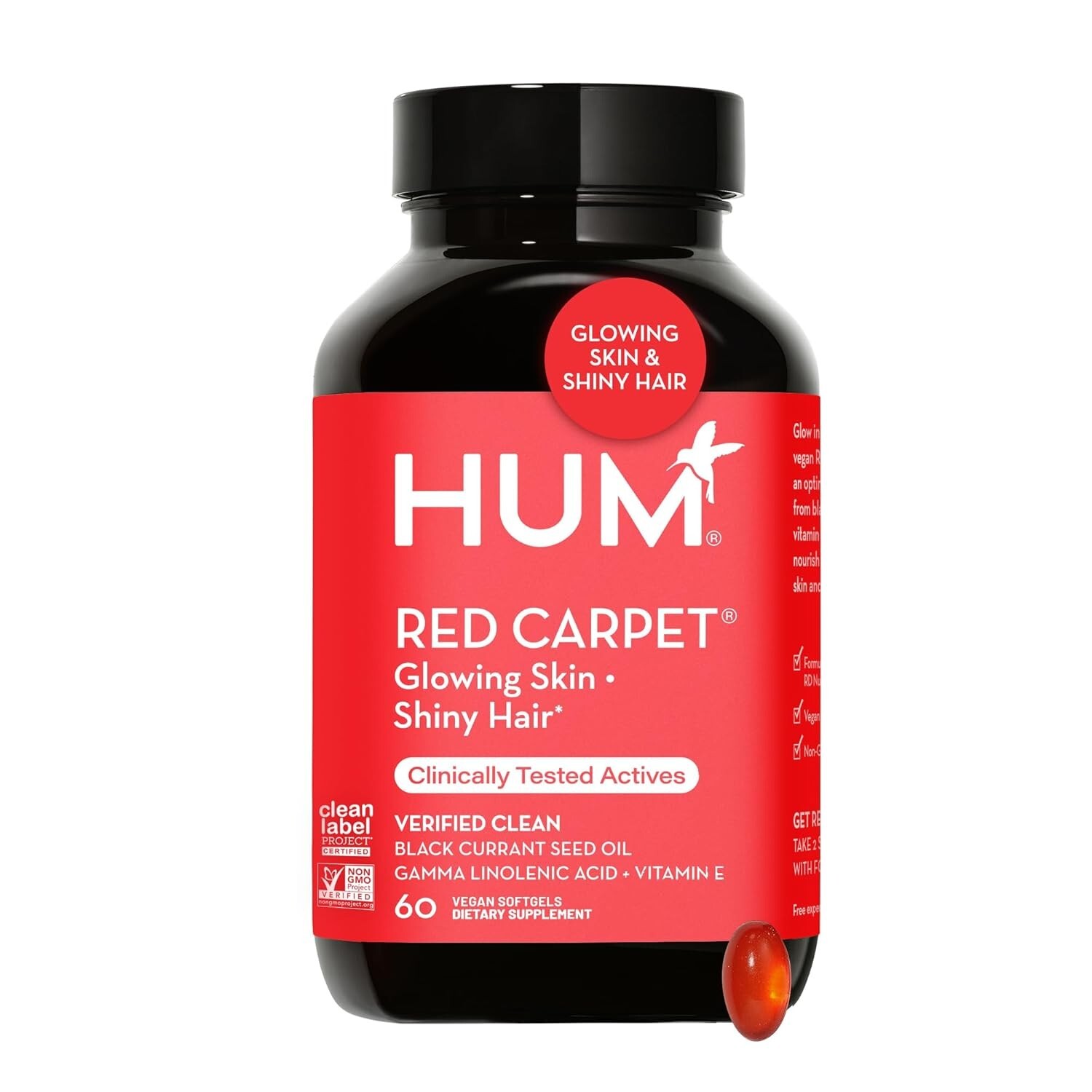 HUM Red Carpet - Skin & Hair Supplement Hair Growth Vitamins for Women 60-Count