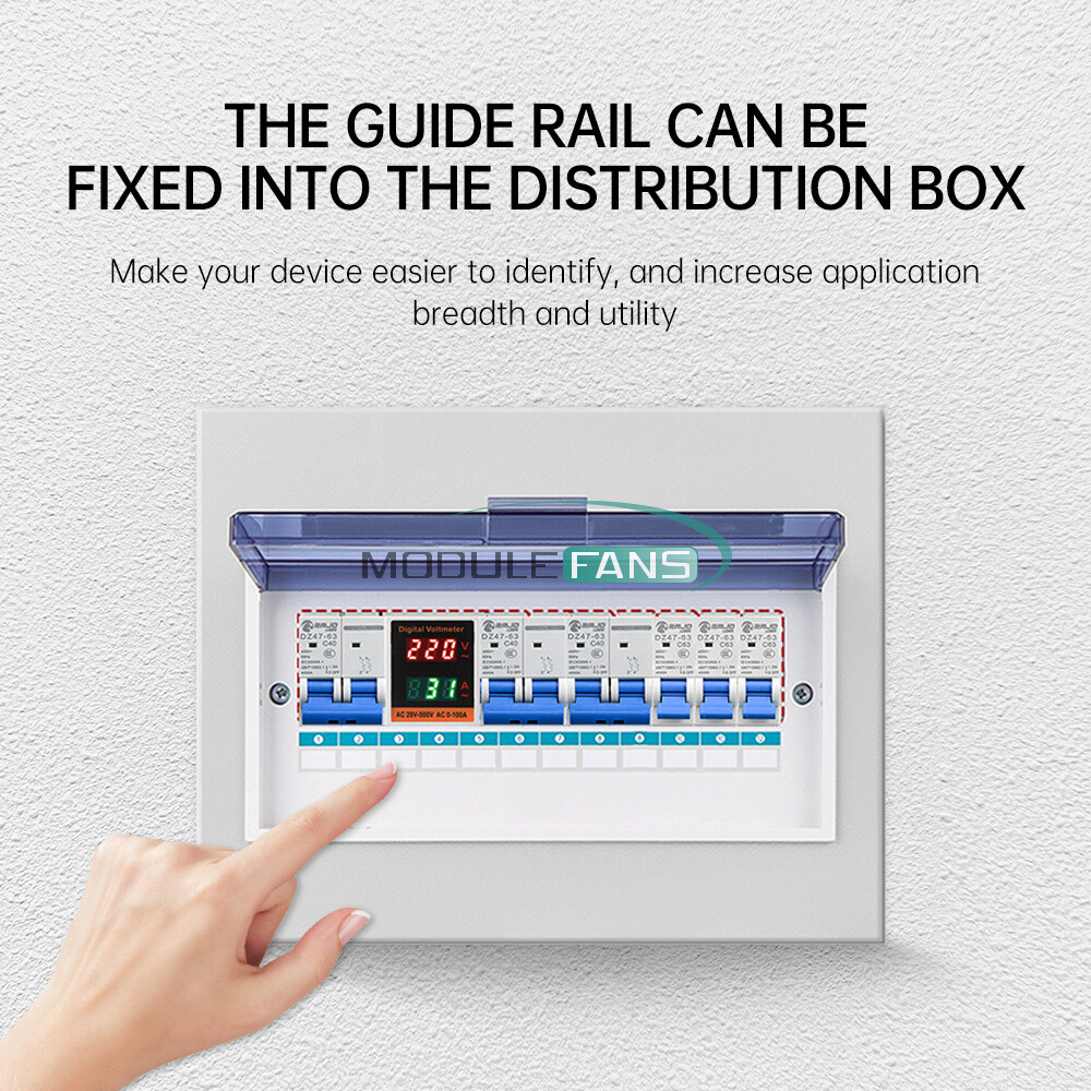 AC 50-500V 100A Din Rail Single-phase Digital Voltage LCD Voltage Current Meter
