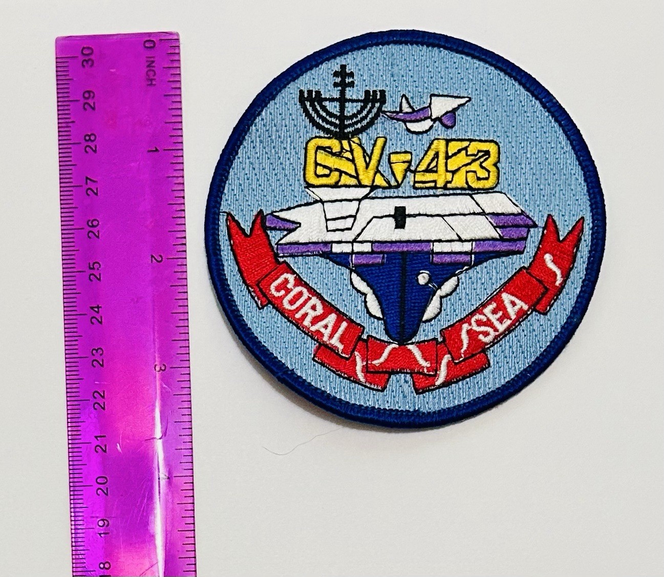 Military US Navy USS Coral Sea CV-43   5 "Jacket Patch