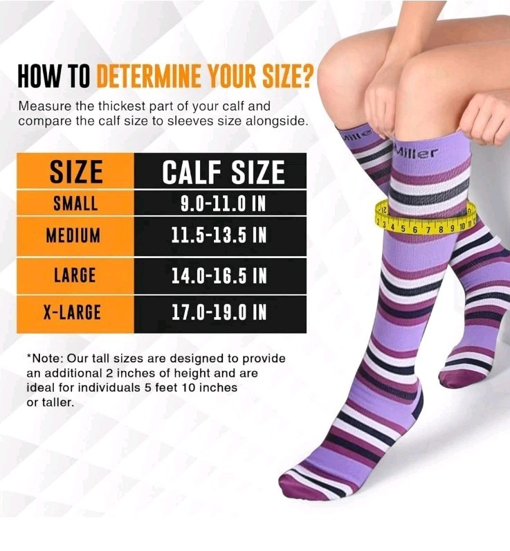 New Set Of 2 Pairs Doc Miller Compression Socks 15-20mmHg Size Small