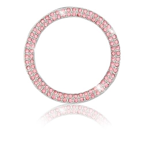 Bling Crystal Push Start Engine Button Cover, Car Rhinestone Engine Start Pink