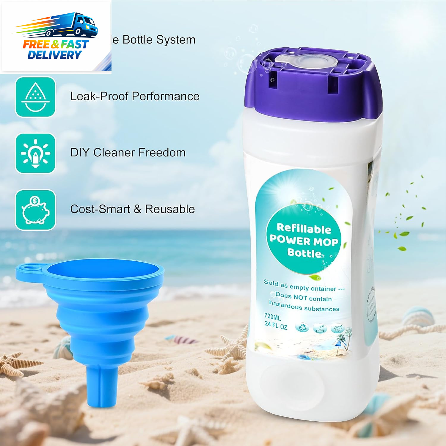 ​Refillable Bottle for Swiffer® Power Mop™, 720ML / 24 FL.OZ Reusable Solution C