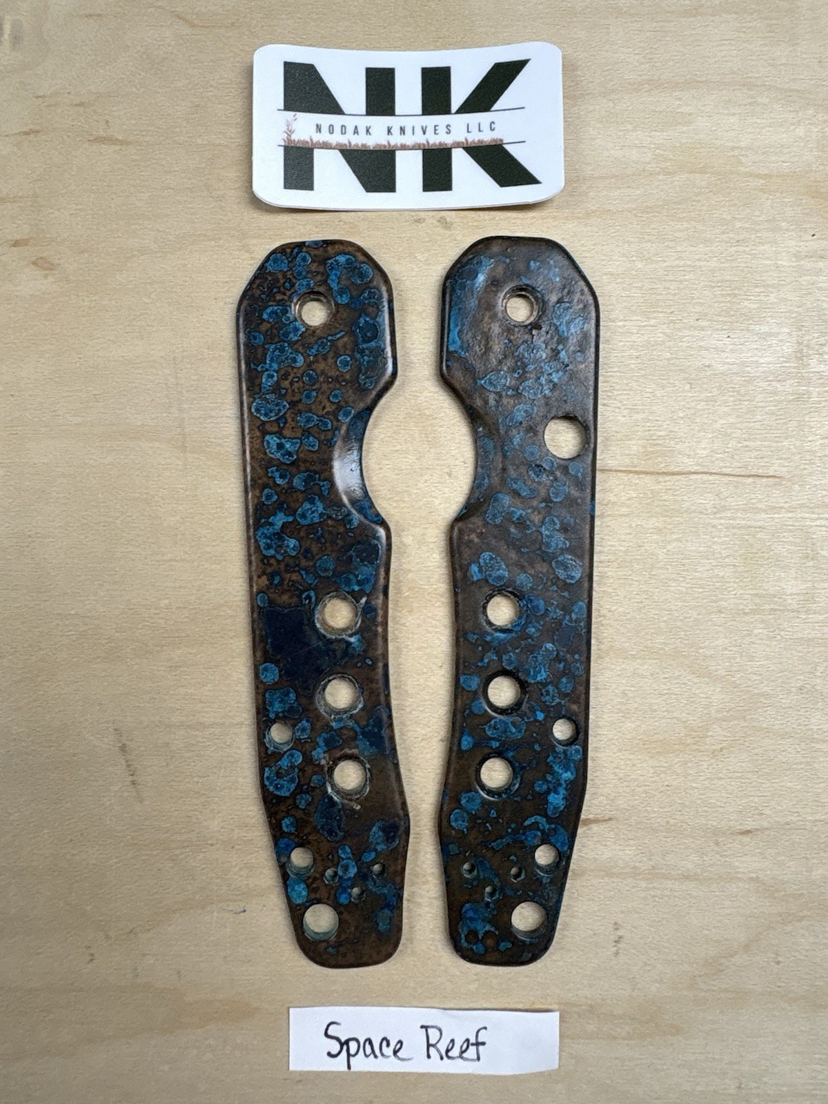 Nodak Custom “Space Reef” Shipwreck Copper Spyderco Smock Scales *OLD PIVOT*