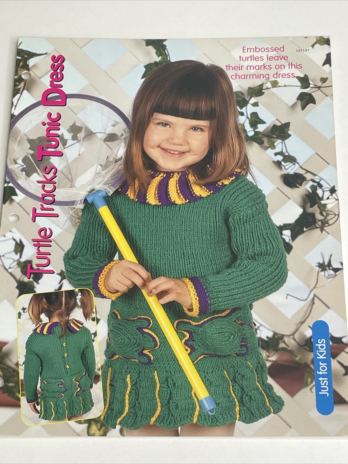 Turtle Tracks Tunic Dress Girls Size Knitting Pattern House of White Birches