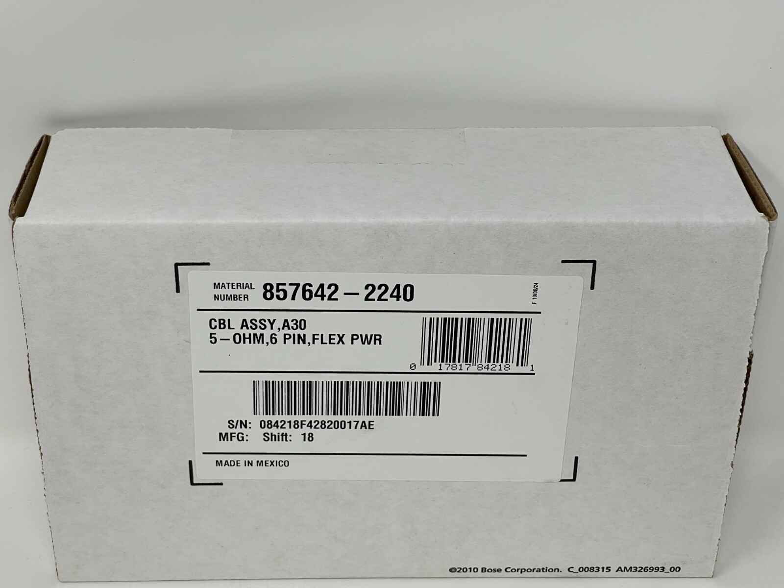 Bose A30 Headset Control Module Lemo 5-OHM 6 Pin Cable & Mic, FLEX PWR 857642-22
