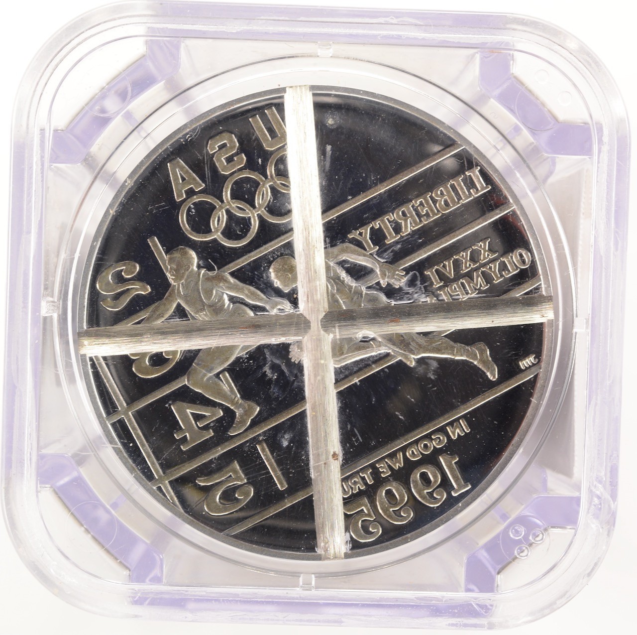 NGC $1 1995 Proof Track & Field Olympic Die Cancelled